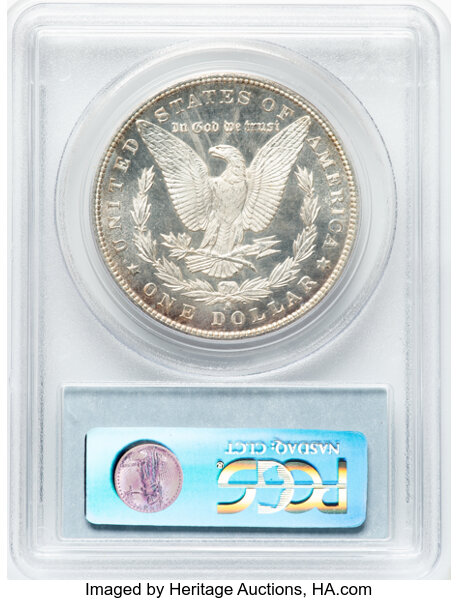 image for: 1880/9-S $1 VAM-11, MS65 Deep Mirror Prooflike PCGS. A Hot 50 Variety. PCGS Population: (9/5)....