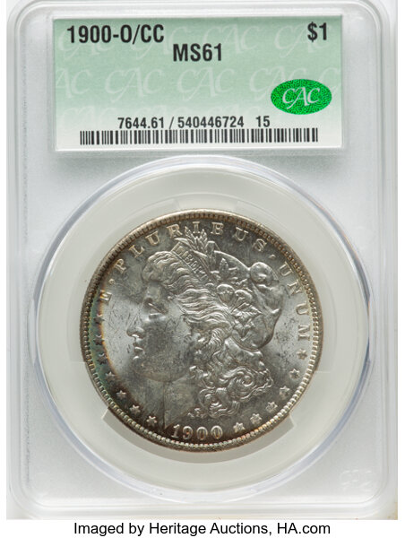 1900-O/CC $1 MS61 CACG. Mintage 12,590,000....