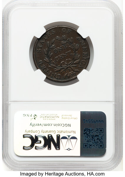 image for: 1803 1C 1/000, S-249, B-7, R.2, VF35 Brown NGC. CDN: $1,600 Whsle. Bid for NGC/PCGS VF35. Mintage 3,131,691....