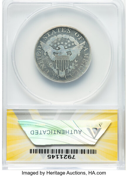 image for: 1807 25C B-2, R.3 -- Tooled, Cleaned -- ANACS Details. Good 4.  Mintage 220,643....