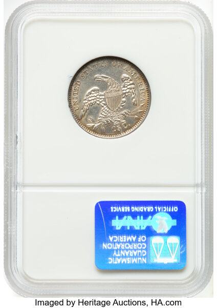 image for: 1835 25C B-2, R.2, AU58 NGC. NGC Census: 1 in 58, 2 finer (10/25). CDN: $1,250 Whsle. Bid for NGC/PCGS AU58. Mintage 1,952,...