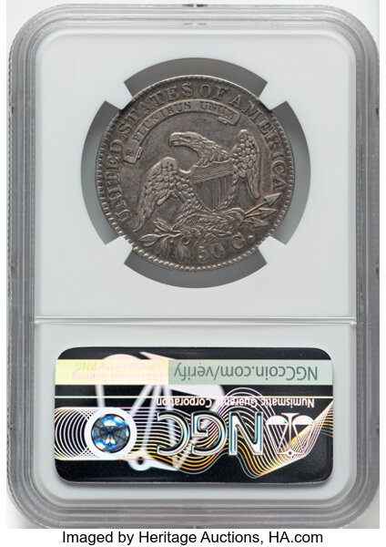 image for: 1832 50C Small Letters, O-103, R.1, AU53 NGC.  Mintage 4,797,000....