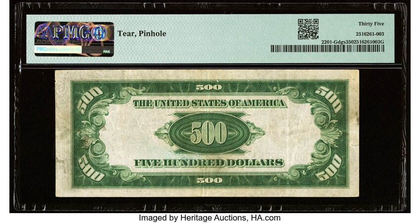 image for: Fr. 2201-G $500 1934 Federal Reserve Note. PMG Choice Very Fine 35....