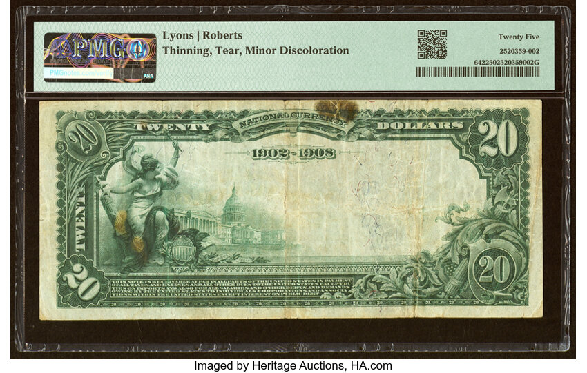 image for: Springfield, OH - $20 1902 Date Back Fr. 642 The First National Bank Ch. # (M)238 PMG Very Fine 25....