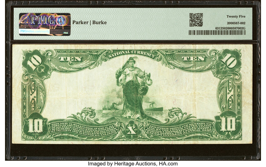 image for: Fitchburg, MA - $10 1902 Plain Back Fr. 631 The Safety Fund National Bank Ch. # 2153 PMG Very Fine 25....