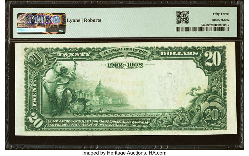 image for: Boston, MA - $20 1902 Date Back Fr. 642 The Merchants National Bank Ch. # (N)475 PMG About Uncirculated 53....