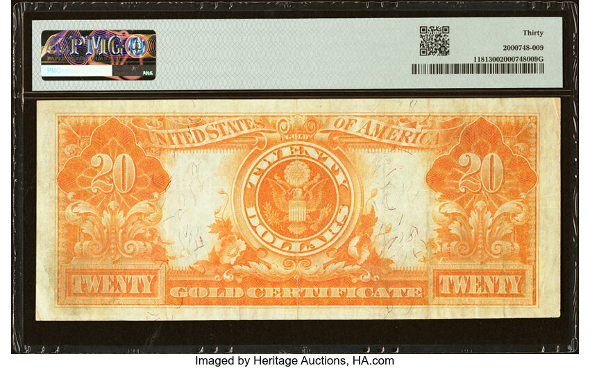 image for: Fr. 1181 $20 1906 Gold Certificate PMG Very Fine 30....