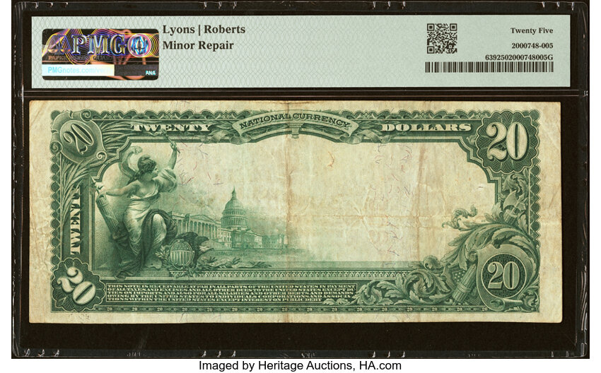 image for: Boston, MA - $20 1902 Red Seal Fr. 639 The First National Bank Ch. # (N)200 PMG Very Fine 25....