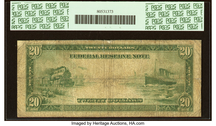 image for: Fr. 953b $20 1914 Red Seal Federal Reserve Note PCGS Apparent Fine 12....