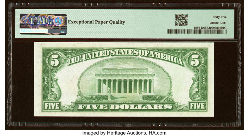 image for: Fr. 1850-K $5 1929 Federal Reserve Bank Note. PMG Gem Uncirculated 65 EPQ....