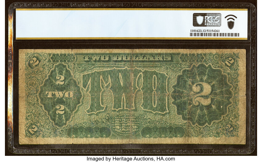 image for: Fr. 354 $2 1890 Treasury Note PCGS Banknote Fine 12....
