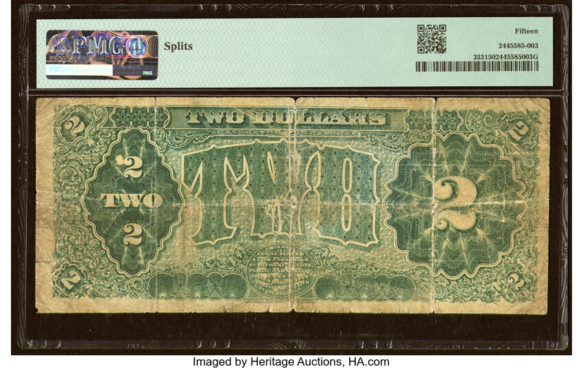 image for: Fr. 353 $2 1890 Treasury Note PMG Choice Fine 15....