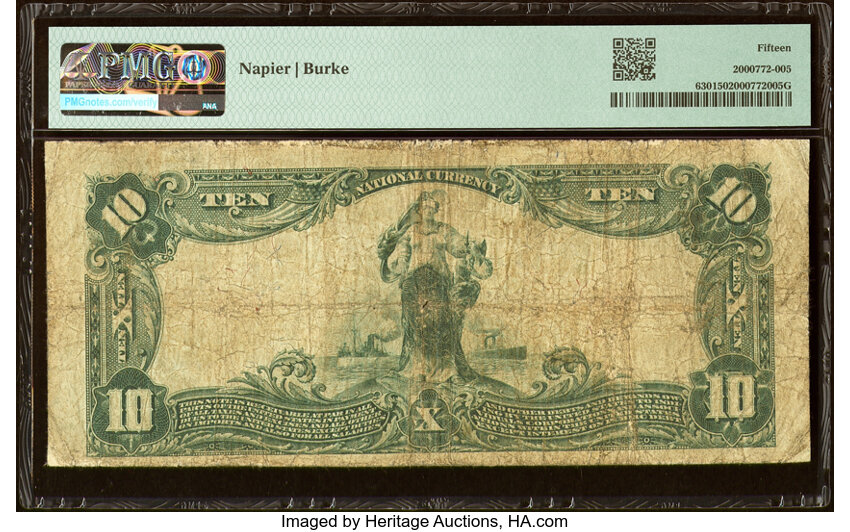 image for: Ames, IA - $10 1902 Plain Back Fr. 630 The Ames National Bank Ch. # (M)10408 PMG Choice Fine 15....