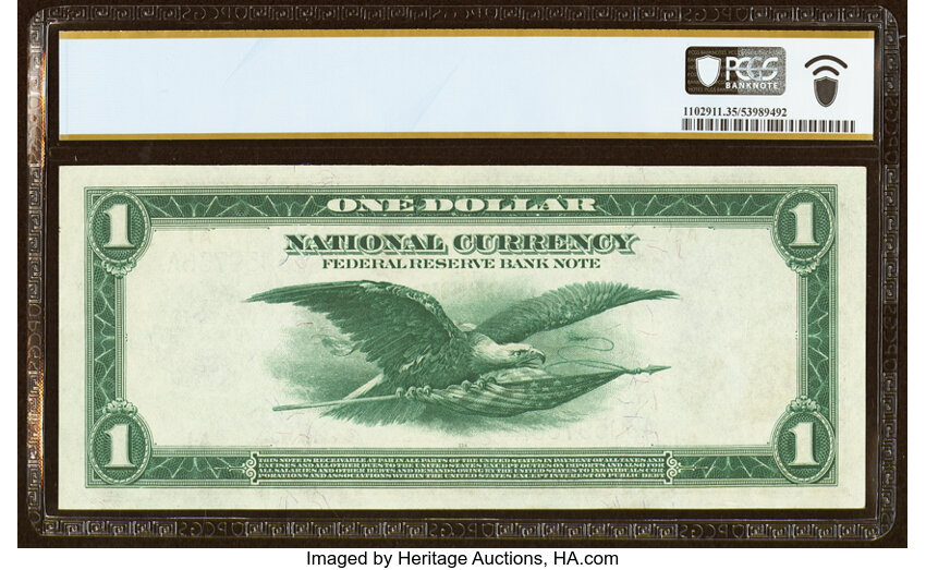 image for: Fr. 708 $1 1918 Federal Reserve Bank Note PCGS Banknote Choice VF 35....