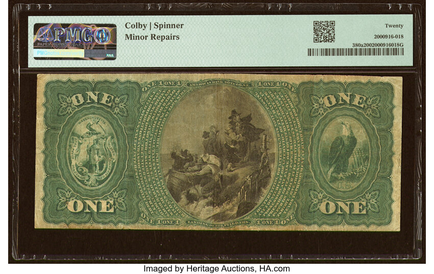 image for: Dedham, MA - $1 Original Fr. 380a The Dedham National Bank Ch. # 669 PMG Very Fine 20....