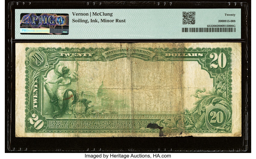 image for: Portland, OR - $20 1902 Plain Back Fr. 653 The United States National Bank Ch. # 4514 PMG Very Fine 20....