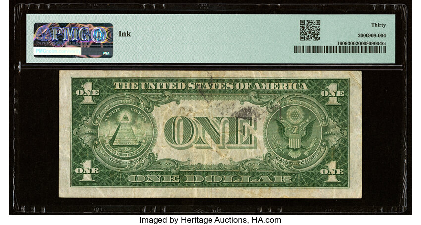 image for: Fr. 1609 $1 1935A R Silver Certificate. PMG Very Fine 30....