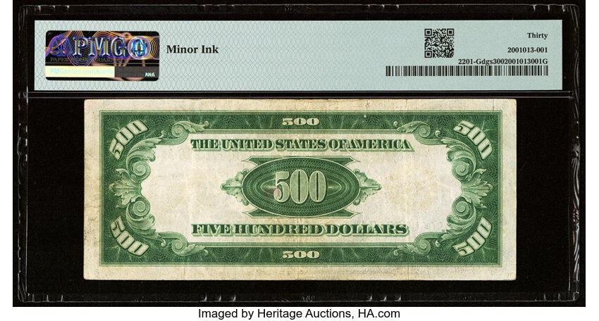 image for: Fr. 2201-G $500 1934 Federal Reserve Note. PMG Very Fine 30....