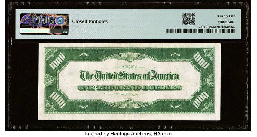 image for: Fr. 2211-I $1,000 1934 Light Green Seal Federal Reserve Note. PMG Very Fine 25....
