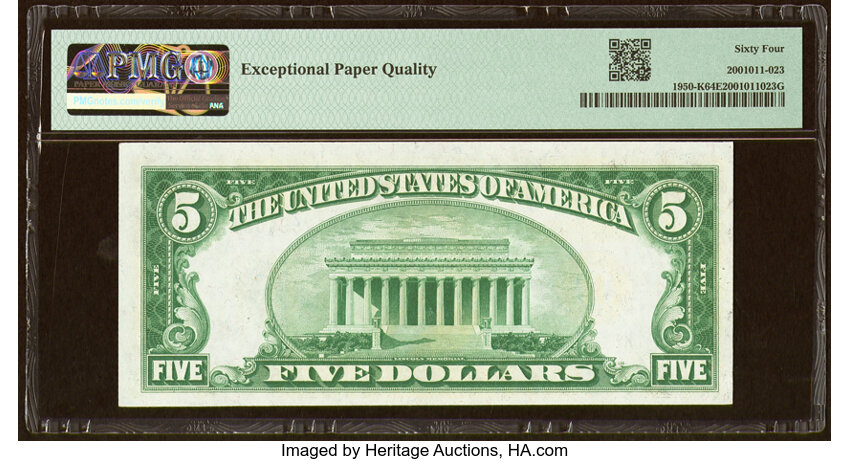image for: Fr. 1950-K $5 1928 Federal Reserve Note. PMG Choice Uncirculated 64 EPQ....
