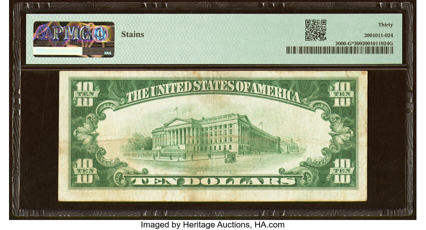 image for: Fr. 2000-G* $10 1928 Federal Reserve Star Note. PMG Very Fine 30....