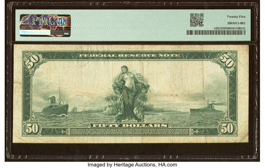 image for: Fr. 1035 $50 1914 Federal Reserve Note PMG Very Fine 25....