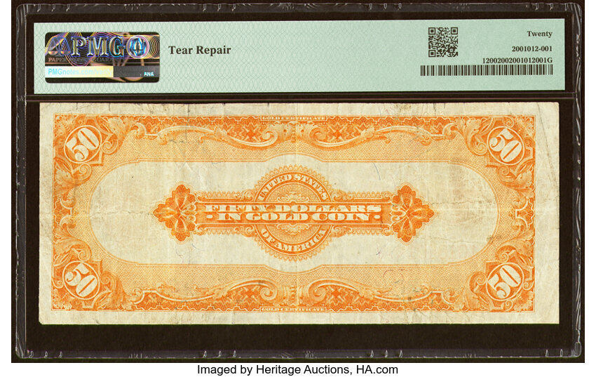 image for: Fr. 1200 $50 1922 Gold Certificate PMG Very Fine 20....