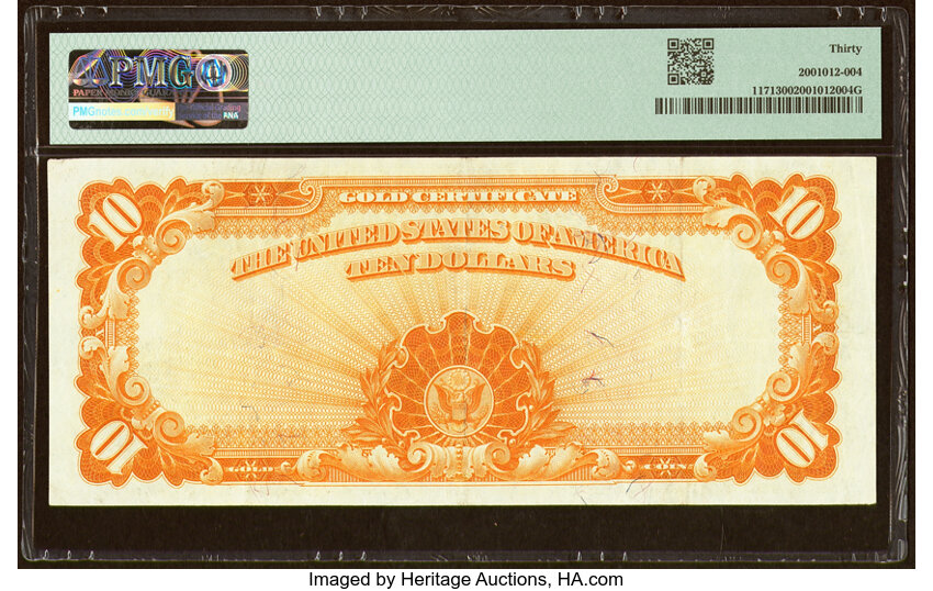 image for: Fr. 1171 $10 1907 Gold Certificate PMG Very Fine 30....