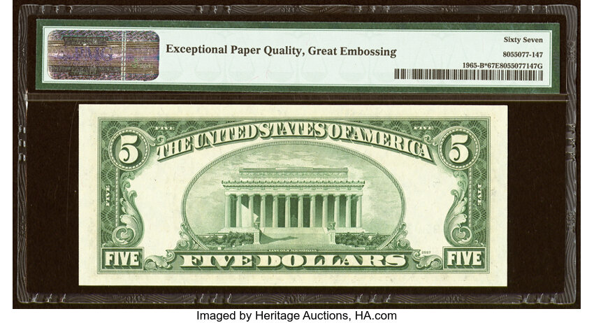 image for: Fr. 1965-B* $5 1950D Federal Reserve Star Note. PMG Superb Gem Unc 67 EPQ....