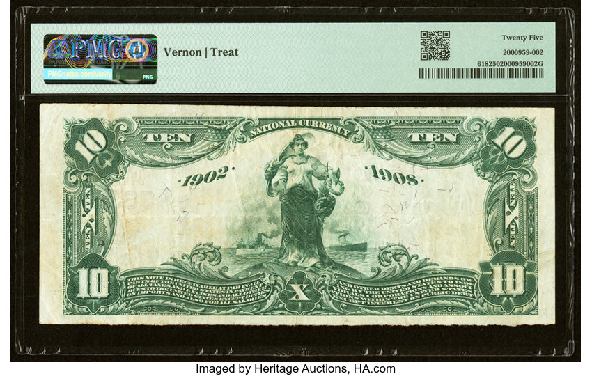 image for: Fond Du Lac, WI - $10 1902 Date Back Fr. 618 The Fond Du Lac National Bank Ch. # (M)3685 PMG Very Fine 25....
