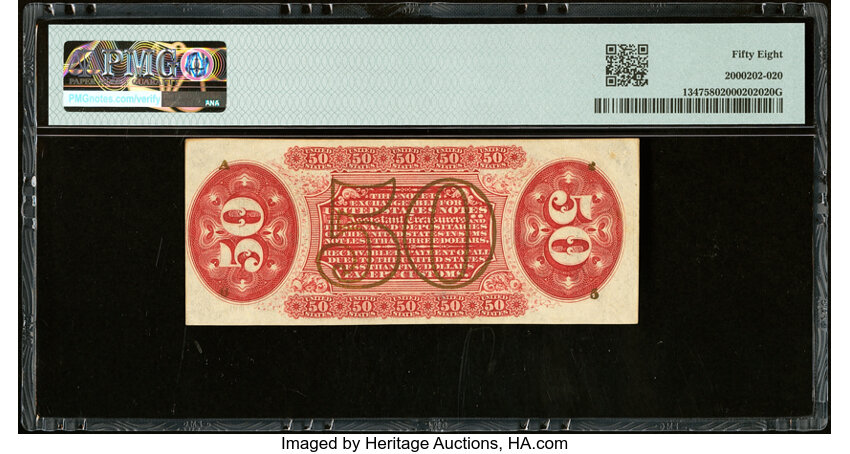 image for: Fr. 1347 50¢ Third Issue Justice PMG Choice About Unc 58....