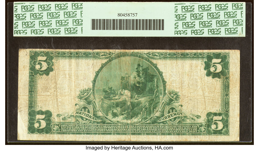 image for: Everett, WA - $5 1902 Plain Back Fr. 607 The Security National Bank Ch. # 11693 PCGS Fine 15....