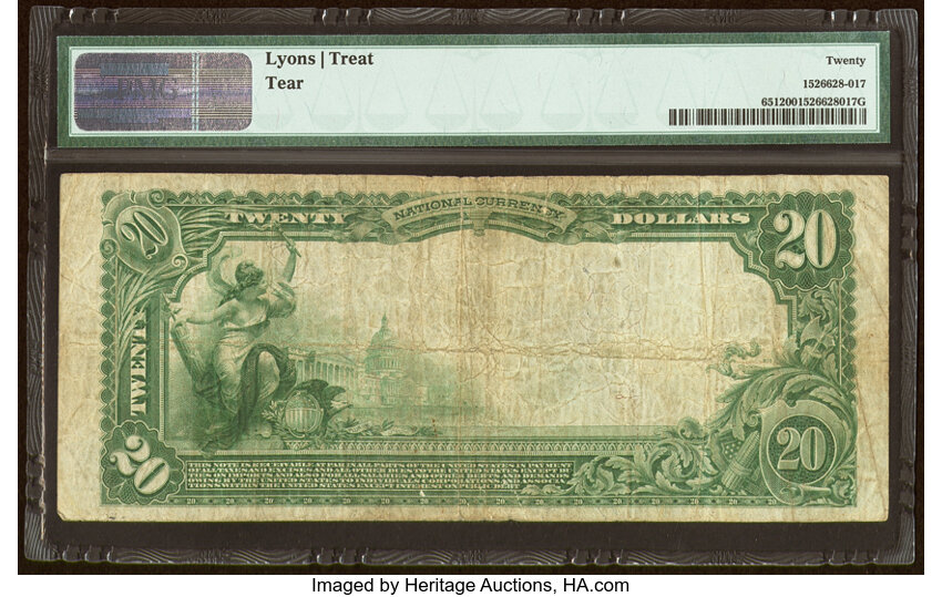 image for: New Orleans, LA - $20 1902 Plain Back Fr. 651 The Whitney-Central National Bank Ch. # 3069 PMG Very Fine 20....