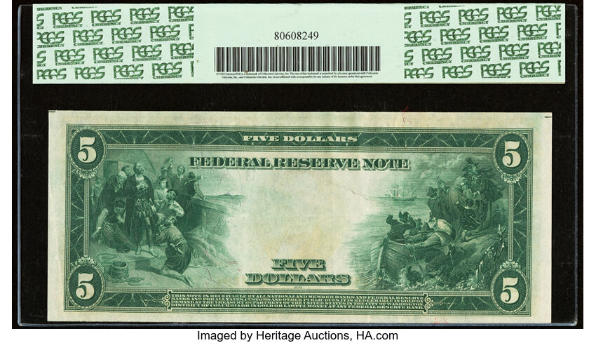 image for: Fr. 871a $5 1914 Federal Reserve Note PCGS Extremely Fine 40PPQ....