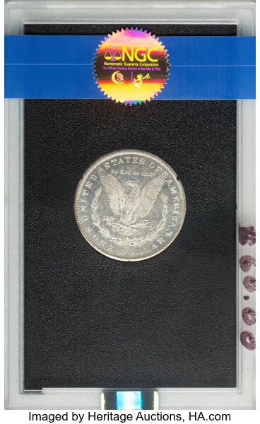 image for: 1880-CC $1 GSA MS63 Prooflike NGC. Box and COA Included.  CDN: $865 Whsle. Bid for NGC/PCGS MS63. Mintage 591,000....