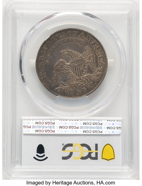 image for: 1827 50C Square Base 2, O-107, R.3, XF45 PCGS.  CDN: $190 Whsle. Bid for NGC/PCGS XF45. Mintage 5,493,400....