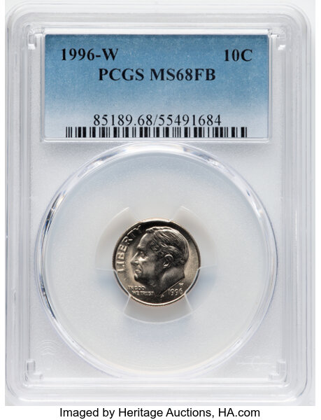 アメリカ1996年-W ルーズベルト One Dime ニッケル貨 PCGS アメリカ1996年-W ルーズベルト One Dime ニッケル貨 PCGS
