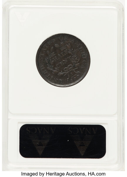 image for: 1807 1/2 C C-1, B-1, R.1, XF45 ANACS. Housed in a small-sized holder.  Mintage 476,000....