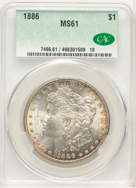 1886 $1 MS61 CACG. Mintage 19,963,886....