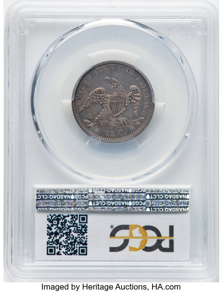 image for: 1835 25C B-1, R.1, VF25 PCGS. CAC. CAC: 8 in 25, 143 finer (10/25).  CDN: $150 Whsle. Bid for NGC/PCGS VF25. Mintage 1,952,...