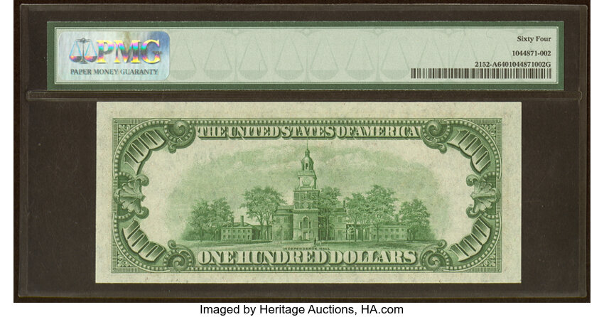 image for: Fr. 2152-A $100 1934 Federal Reserve Note. PMG Choice Uncirculated 64....