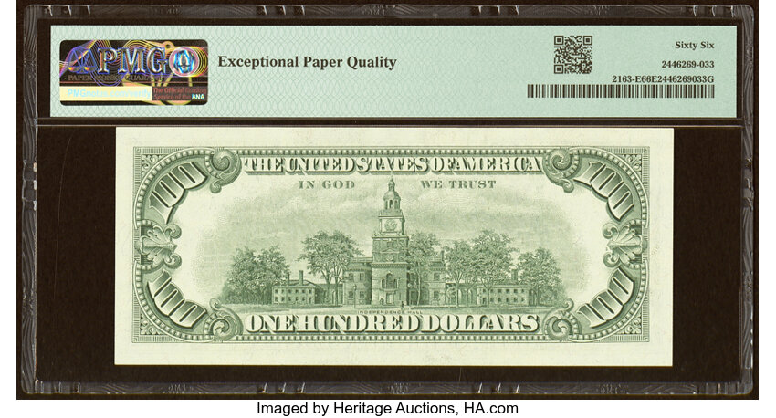 image for: Fr. 2163-E $100 1963A Federal Reserve Note. PMG Gem Uncirculated 66 EPQ....