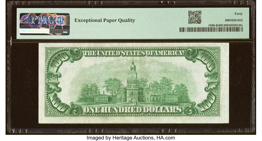 image for: Fr. 1890-B $100 1929 Federal Reserve Bank Note. PMG Extremely Fine 40 EPQ....