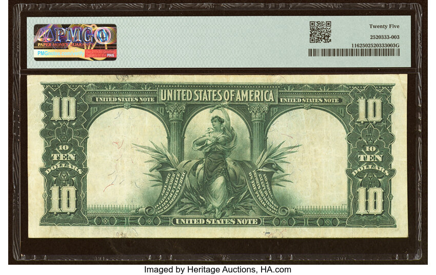 image for: Fr. 116 $10 1901 Legal Tender PMG Very Fine 25....