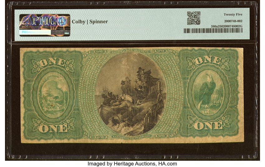 image for: Wells River, VT - $1 Original Fr. 380a The National Bank of Newbury Ch. # 1406 PMG Very Fine 25....