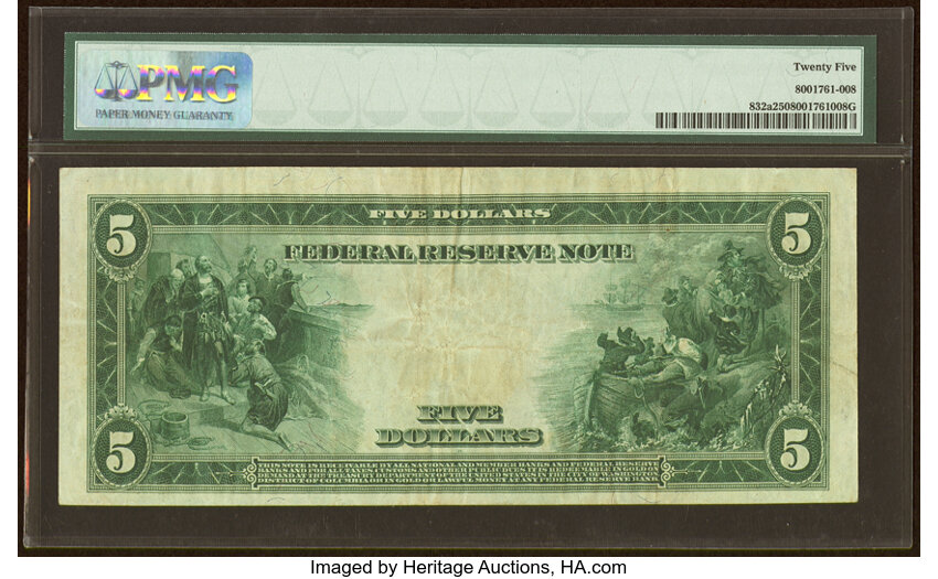 image for: Fr. 832a $5 1914 Red Seal Federal Reserve Note PMG Very Fine 25....