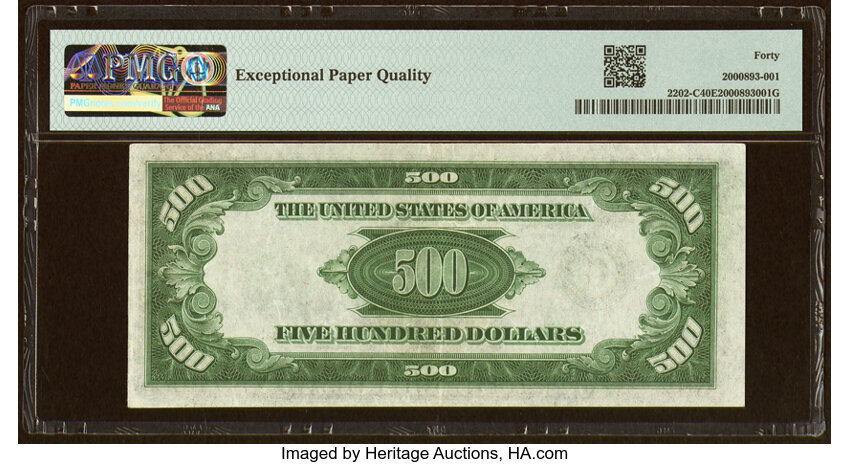 image for: Fr. 2202-C $500 1934A Federal Reserve Note. PMG Extremely Fine 40 EPQ....