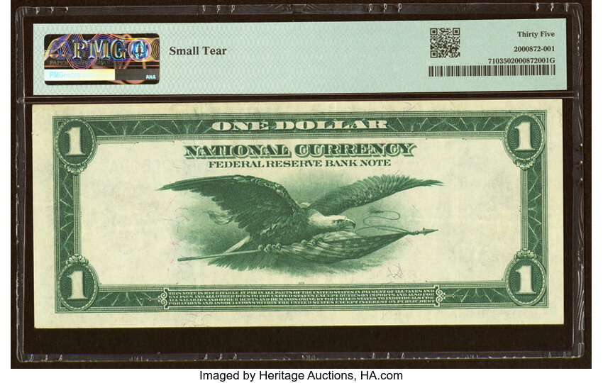 image for: Fr. 710 $1 1918 Federal Reserve Bank Note PMG Choice Very Fine 35....