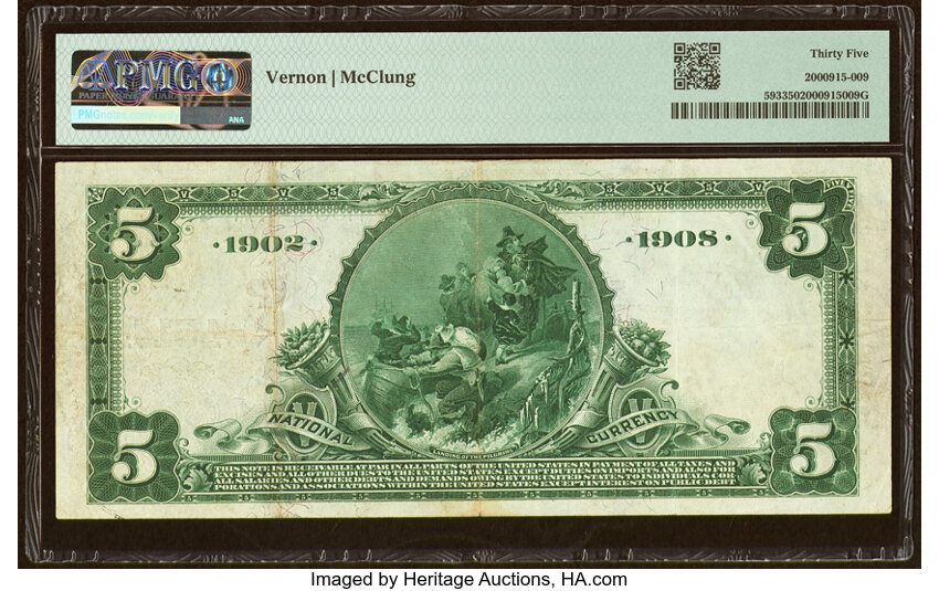 image for: Portland, OR - $5 1902 Date Back Fr. 593 The United States National Bank Ch. # (P)4514 PMG Choice Very Fine 35....