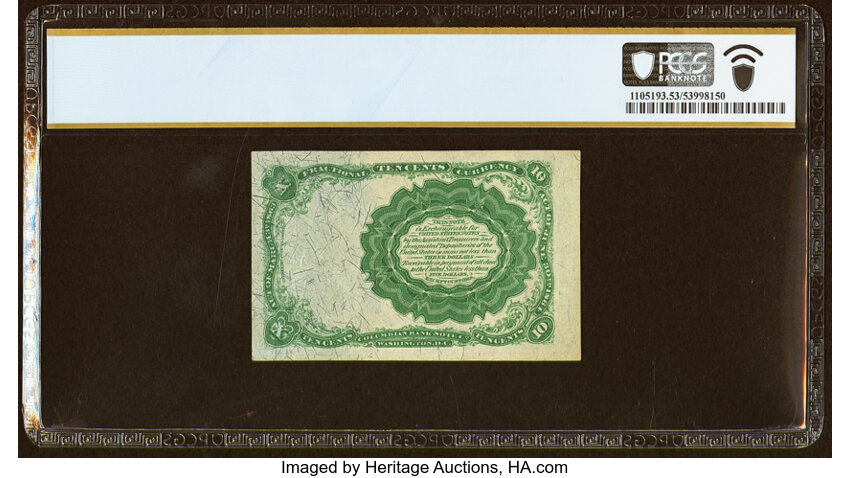 image for: Fr. 1264 10¢ Fifth Issue PCGS Banknote About Unc 53 PPQ....